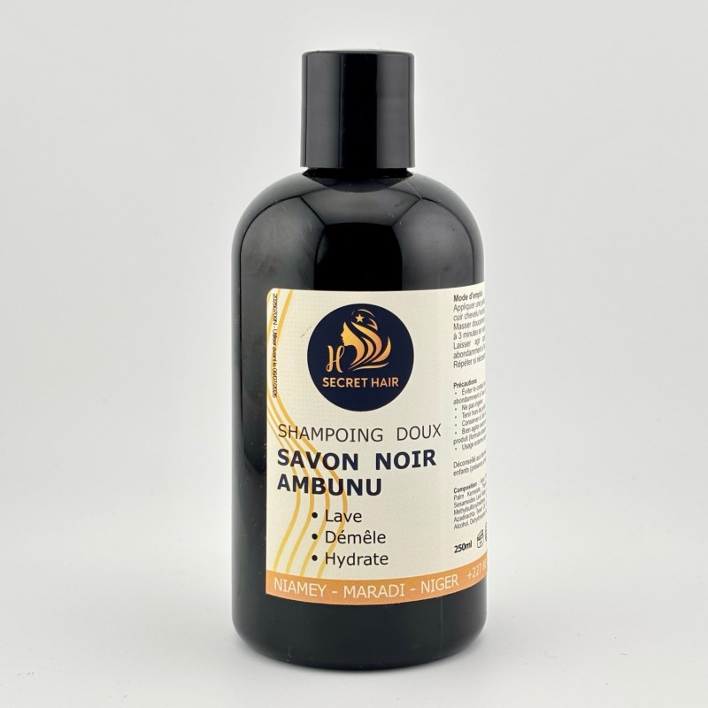 Shampoing Doux Savon noir Ambunu H Secret Hair