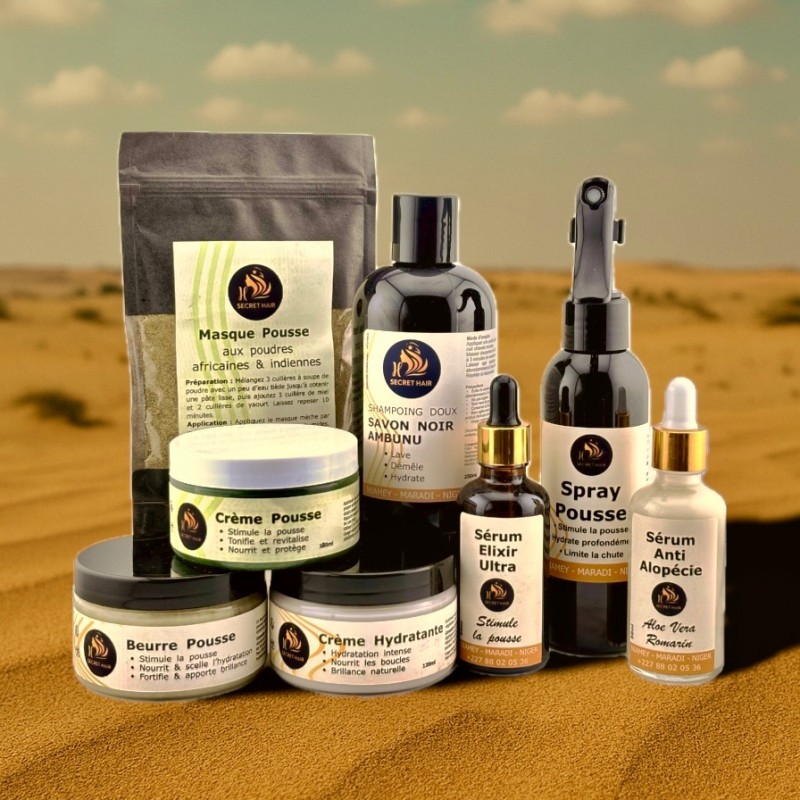 Gamme complète de 8 soins capillaires H Secret Hair